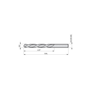 8.5mm HSS Straight Shank Left Hand Jobber Drill (A101) FL 75mm OAL 117mm