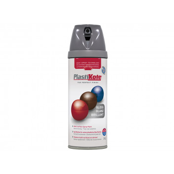 PlastiKote Twist & Spray Gloss Medium Grey 400ml