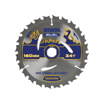IRWIN Weldtec Circular Saw Blade 160 x 20mm x 24T ATB