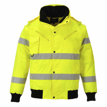 C467 Hi-Vis 3-in-1 Bomber Jacket Yellow Large
