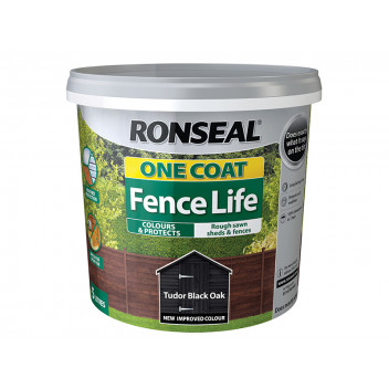 Ronseal One Coat Fence Life Tudor Black Oak 5 litre