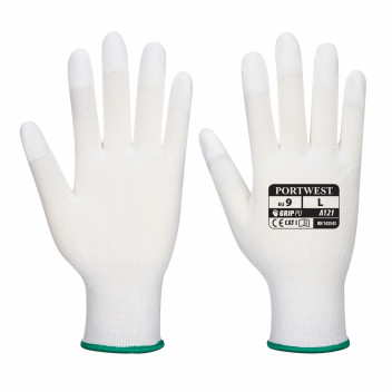 A121 PU Fingertip Glove White Medium
