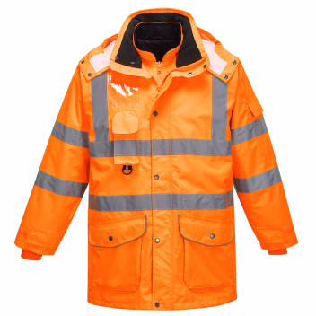 RT27 Hi-Vis 7-in-1 Traffic Jacket RIS Orange Large