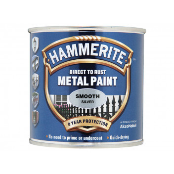 Hammerite Direct to Rust Smooth Finish Metal Paint Silver 750ml