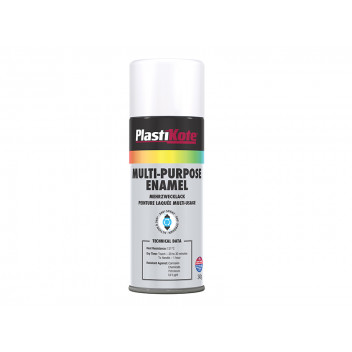PlastiKote Multi Purpose Enamel Spray Paint Matt White 400ml