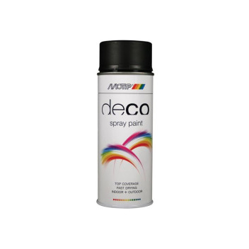 Motip Deco Spray Paint Matt RAL9005 Deep Black 400ml