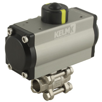1/4\" S.WELD SS 3 PC SA ALUM ACTU B.VALVE