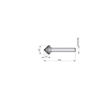 16mm Carbide Rotary Burr, 90deg Countersink, Shape K (P819)
