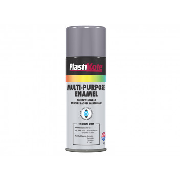 PlastiKote Multi Purpose Enamel Spray Paint Gloss Grey 400ml