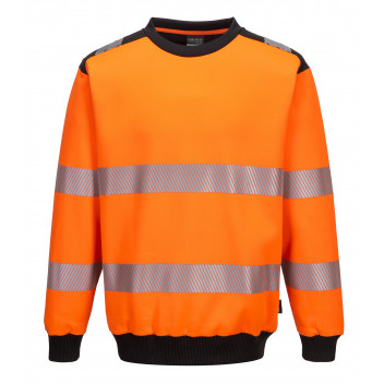 PW379 PW3 Hi-Vis Crew Neck Sweatshirt  Large