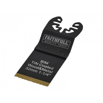 Faithfull Multi-Functional Tool Bi-Metal Flush Cut TiN Coated Blade 32mm