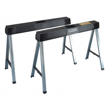 Stanley Tools Folding Metal Leg Sawhorses (Twin Pack)