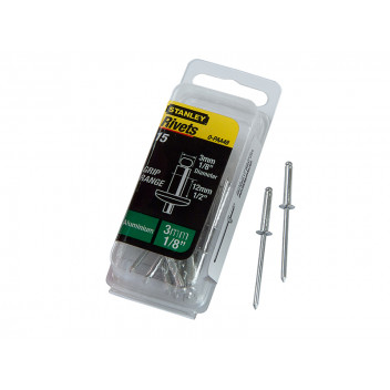 Stanley Tools 1-PAA48 Aluminium Rivets Long 3 x 12mm Pack of 15