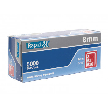 Rapid 53/8B 8mm Galvanised Staples Box 5000