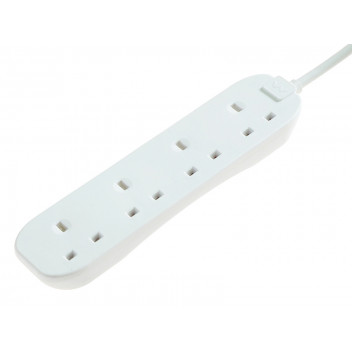 Masterplug Extension Lead 240V 4-Gang 13A White 5m