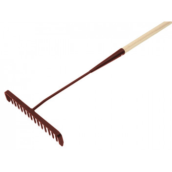 Faithfull Tarmac Rake 16 Round Teeth - Wooden Handled