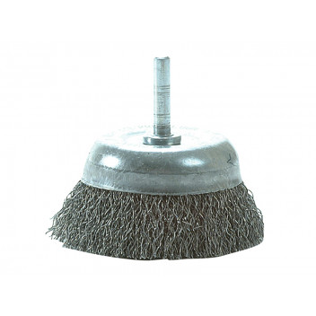 Lessmann DIY Cup Brush with Shank 75mm, 0.35 Steel Wire