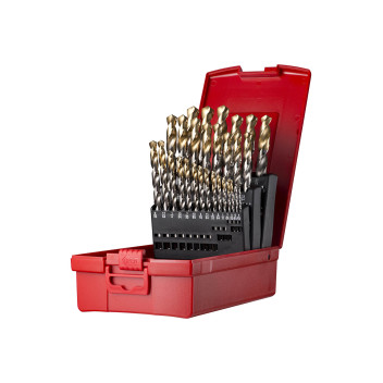 Set 18 (A002 x 29)HSS TiN-Tip Straight Shank Jobber Drill, Plastic Case (A095)