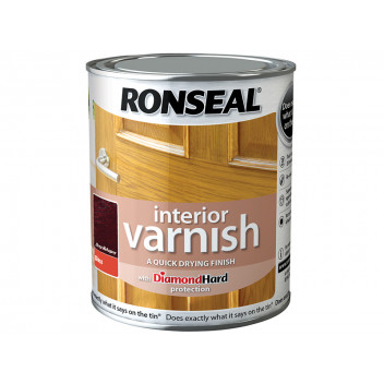Ronseal Interior Varnish Quick Dry Gloss Deep Mahogany 250ml