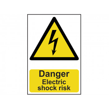 Scan Danger Electric Shock Risk - PVC 200 x 300mm