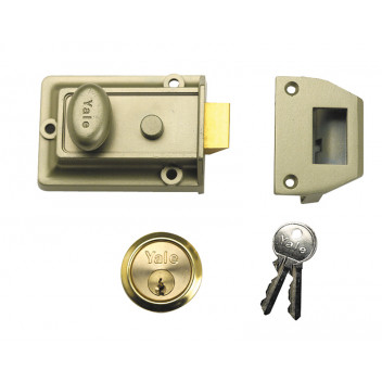 Yale Locks P77 Traditional Nightlatch 60mm Backset Nickel Brass Finish Box