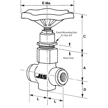 1/2\" Stop & Control Valve - In-Line Ports SCF 1/2R