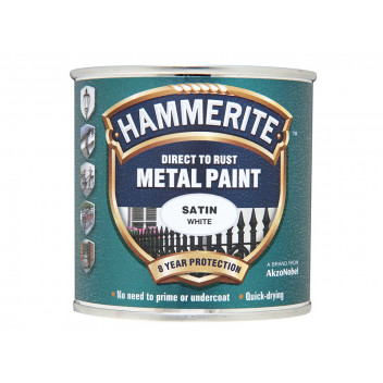 Hammerite Direct to Rust Satin Finish Metal Paint White 250ml