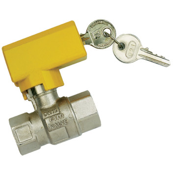 3/4\"BSPF Brass Ball Valve Lockable
