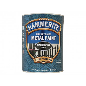 Hammerite Direct to Rust Hammered Finish Metal Paint Black 2.5 Litre