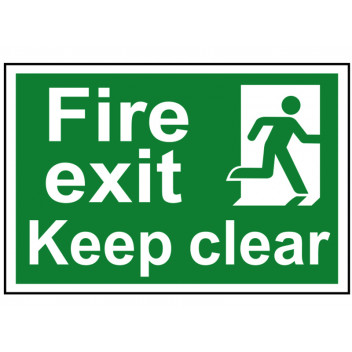 Scan Fire Exit Keep Clear - PVC 300 x 200mm