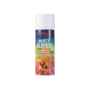 PlastiKote Matt Super Spray White 400ml