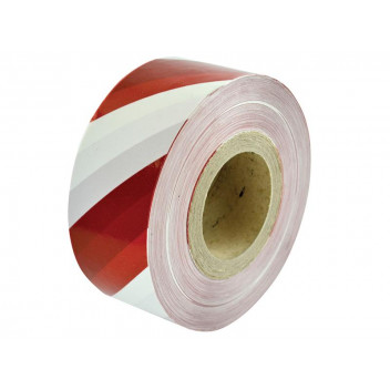 Faithfull Heavy-Duty Barrier Tape Red & White 70mm x 250m