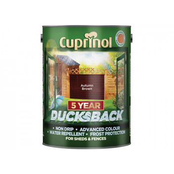 Cuprinol Ducksback 5 Year Waterproof for Sheds & Fences Autumn Brown 5 litre