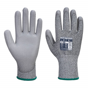 A622 MR Cut PU Palm Glove Grey XL