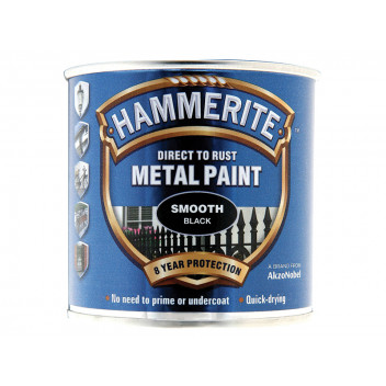 Hammerite Direct to Rust Smooth Finish Metal Paint Black 250ml