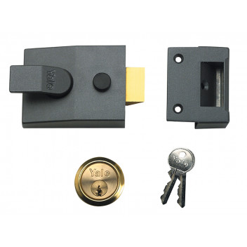 89 Deadlock Nightlatch 60mm Backset DMG Finish Satin Chrome Cylinder Box