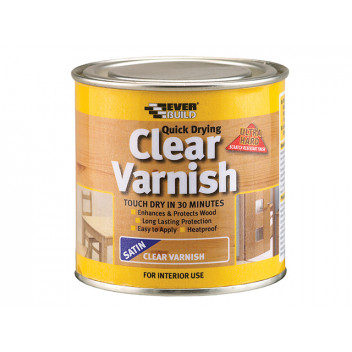 Everbuild Quick Dry Wood Varnish Satin Clear 250ml