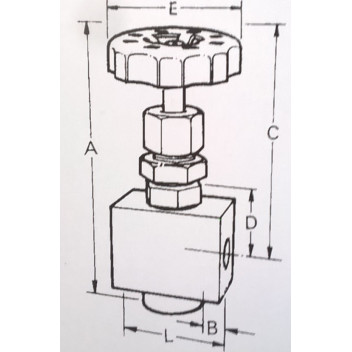 1/4\" Instrument Control Valve - Angled Ports W50808AB