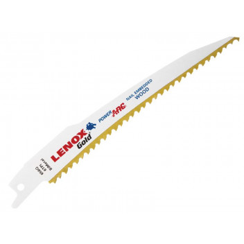 LENOX 656GR Gold Wood Cutting Reciprocating Saw Blades 200mm 6 TPI (Pack 5)