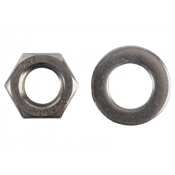 ForgeFix Hexagonal Nuts & Washers A2 Stainless Steel M12 ForgePack 6