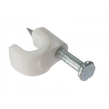 ForgeFix Cable Clip Round White 6-7mm Box 100