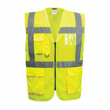 C496 Madrid Executive Mesh Vest Yellow Large