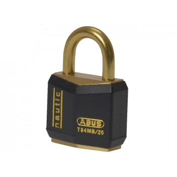 ABUS Mechanical T84MB/20mm Black Rustproof Padlock Carded