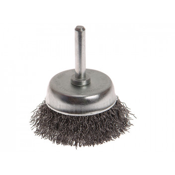 Faithfull Wire Cup Brush 50mm x 6mm Shank, 0.3mm Wire