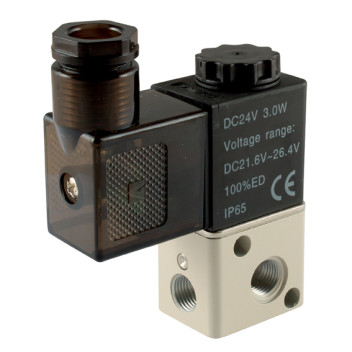 1/8\" BSPP 3/2 D. ACT N/Closed Solenoid/Spring Valve