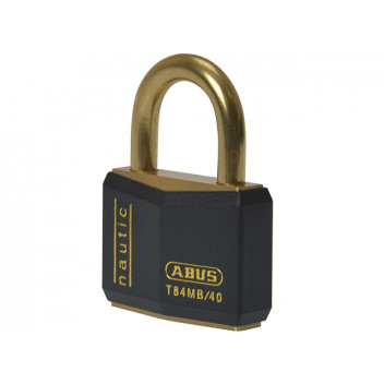 ABUS Mechanical T84MB/40mm Black Rustproof Padlock Twin Pack Carded