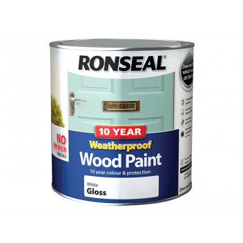 Ronseal 10 Year Weatherproof Wood Paint White Gloss 2.5 litre