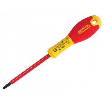 Stanley Tools FatMax VDE Insulated Screwdriver Pozidriv Tip PZ1 x 100mm
