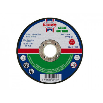 Faithfull Stone Cut Off Disc 115 x 3.2 x 22.23mm