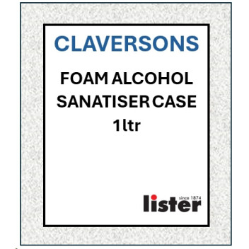 CLAVERSONS Foam Alcohol Sanitiser Case 6 X 1 Litre Cartridge